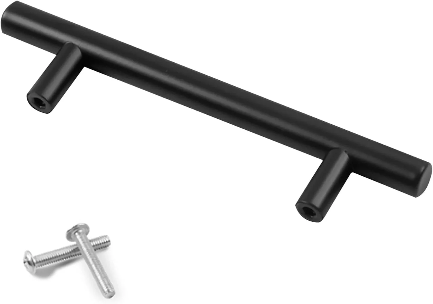 دستگیره کابینت Beauenty بسته 10 عددی، دستگیره های T شکل استیل ضد زنگ، دستگیره درب کشو آشپزخانه (مشکی، 128 میلی متر)