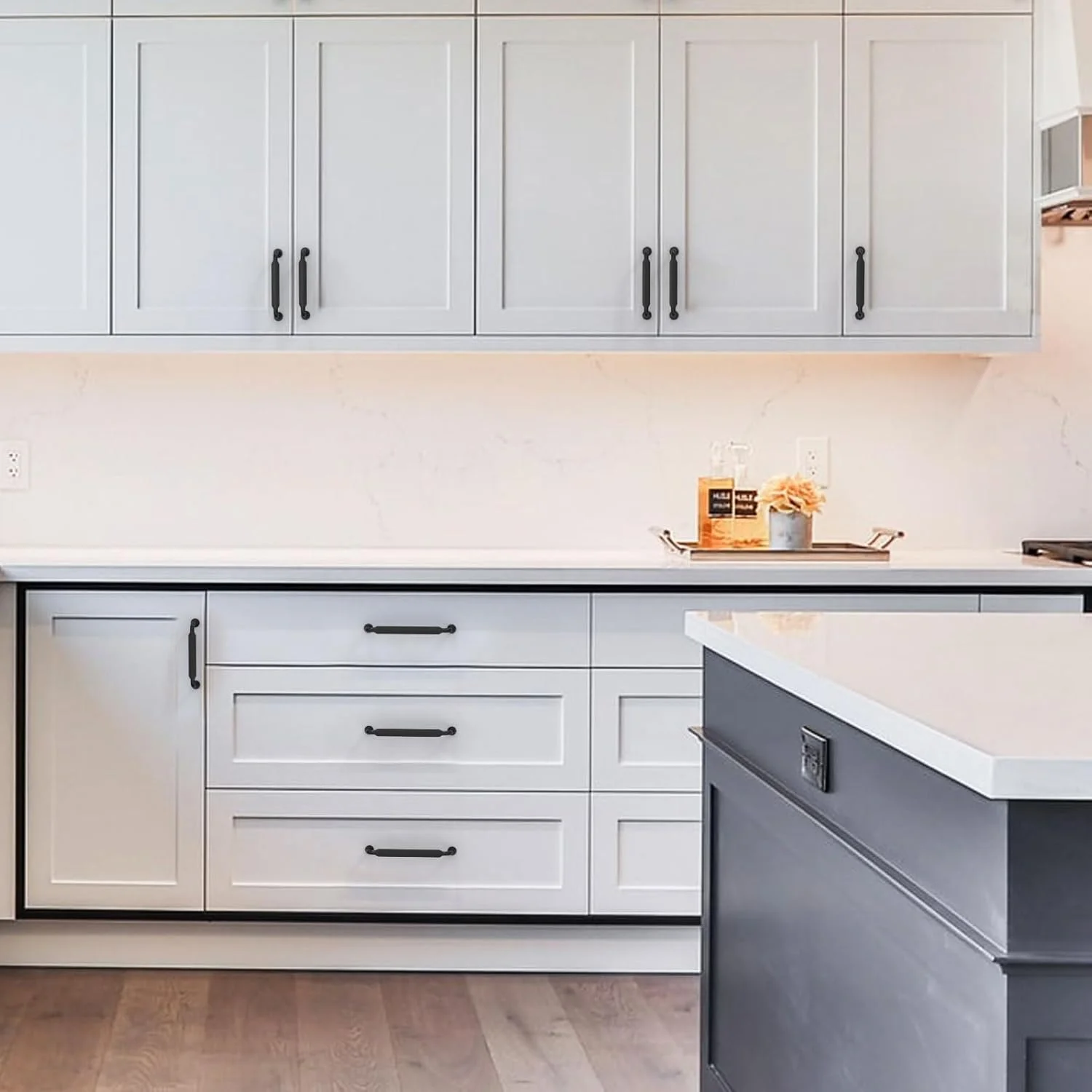 دستگیره کابینت مشکی مات Azonee، بسته 10 عددی، فاصله مرکز سوراخ 96 میلی متر، دستگیره کشو آلیاژ روی با 20 پیچ (22 میلی متر) برای سخت افزار آشپزخانه، کمد، دراور و کابینت