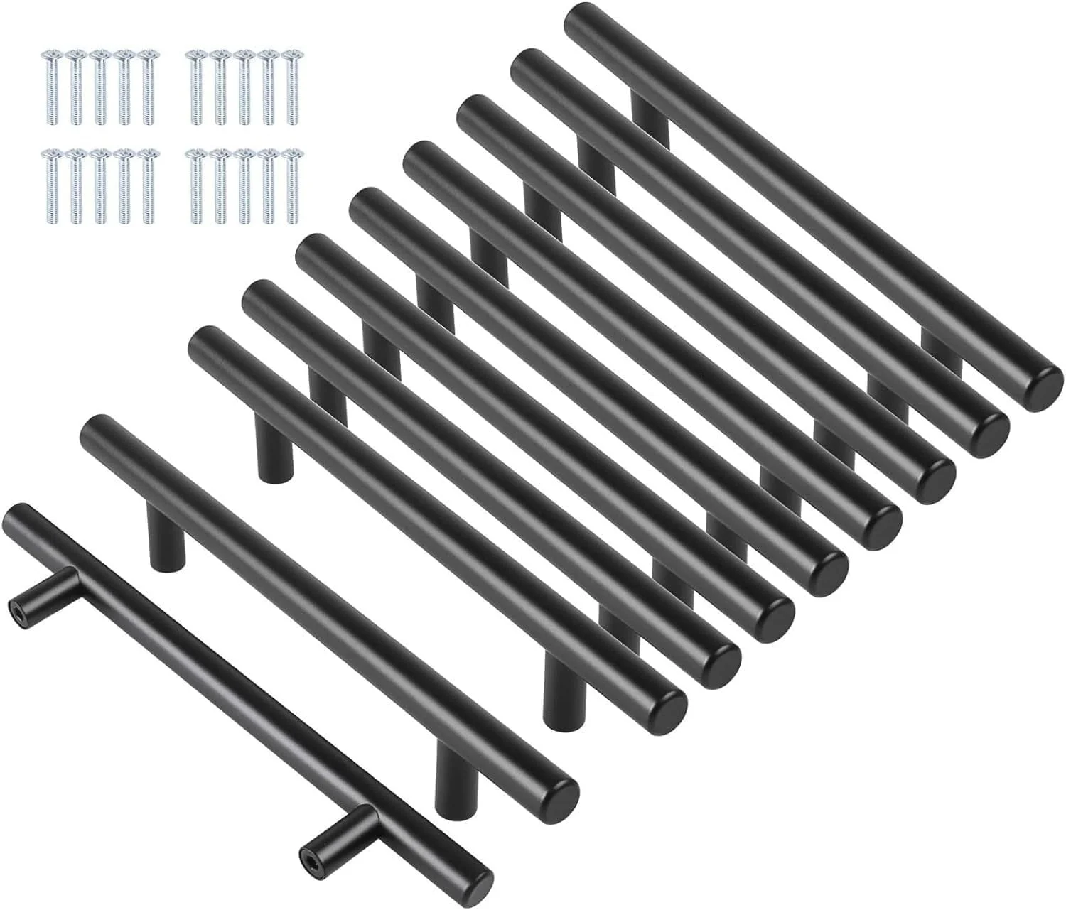 دستگیره کابینت تی بار، دستگیره کشو آشپزخانه، مشکی، 10 عدد