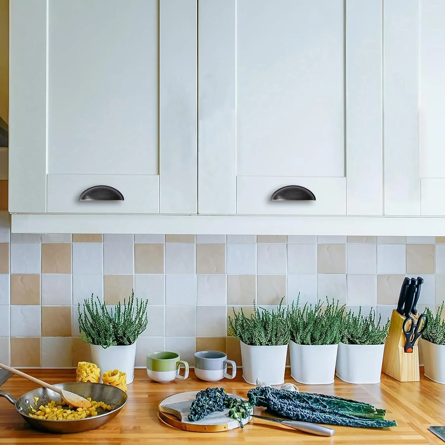 دستگیره کابینت مدل CABDM بسته 10 عددی، رنگ برنز روغنی، سایز 2-1/2 اینچ (64 میلی متر) فاصله مرکز تا مرکز