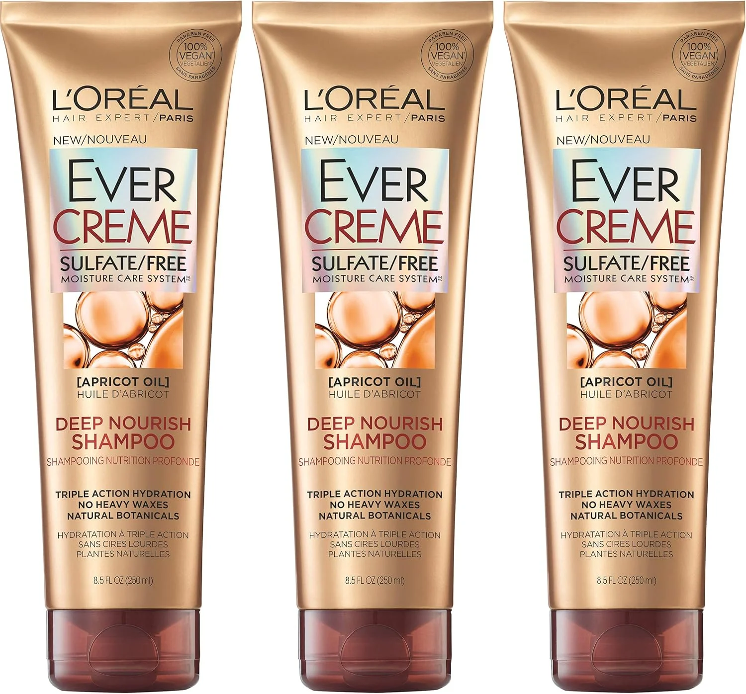 شامپو تغذیه کننده عمقی مو لورآل پاریس اورکرم بدون سولفات، 3 عدد