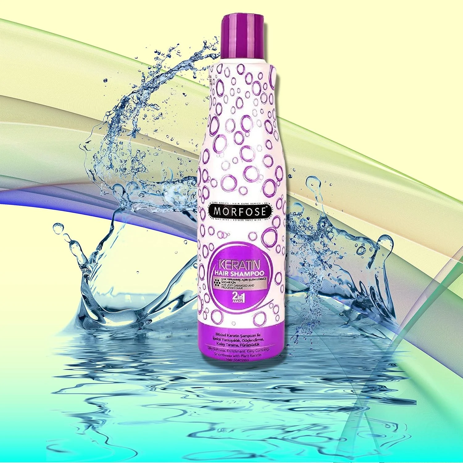 شامپو موی کراتین بنفش 2 در 1 مورفوس 500 میلی لیتر