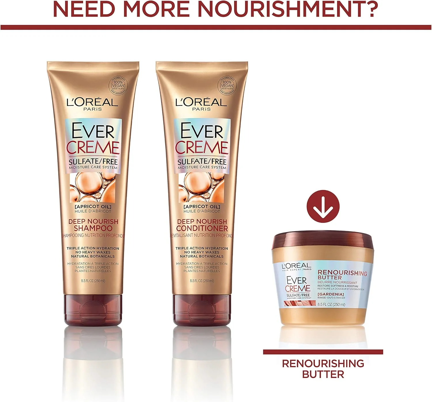 شامپو تغذیه کننده عمقی مو لورآل پاریس اورکرم بدون سولفات، 3 عدد شامپو تغذیه کننده عمقی مو لورآل پاریس اورکرم بدون سولفات، 3 عدد