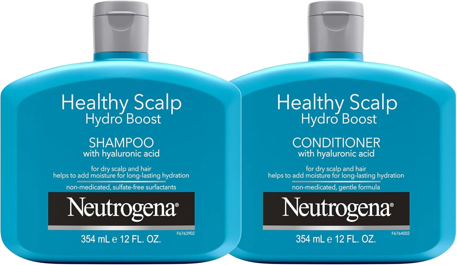 شامپو و نرم کننده آبرسان مو و پوست سر خشک نوتروژینا هیدرو بوست، حاوی هیالورونیک اسید آبرسان، متعادل کننده PH، فاقد پارابن و فتالات، محافظ رنگ مو، 355 میلی لیتر