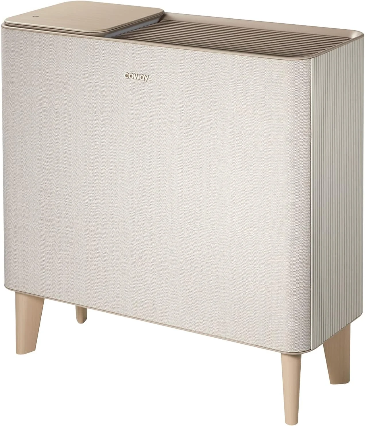 دستگاه تصفیه هوا Coway Airmega Icon True HEPA با قابلیت نظارت بر کیفیت هوا، حالت خودکار، نشانگر فیلتر و شارژر بی‌سیم، پوشش 60 متر مربع، بژ