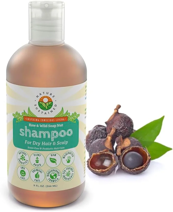 شامپو طبیعی برای مو و پوست سر خشک - ارگانیک، خام و دست ساز با پروبیوتیک، ضد حساسیت، شامپو آبرسان - 266 میلی لیتر