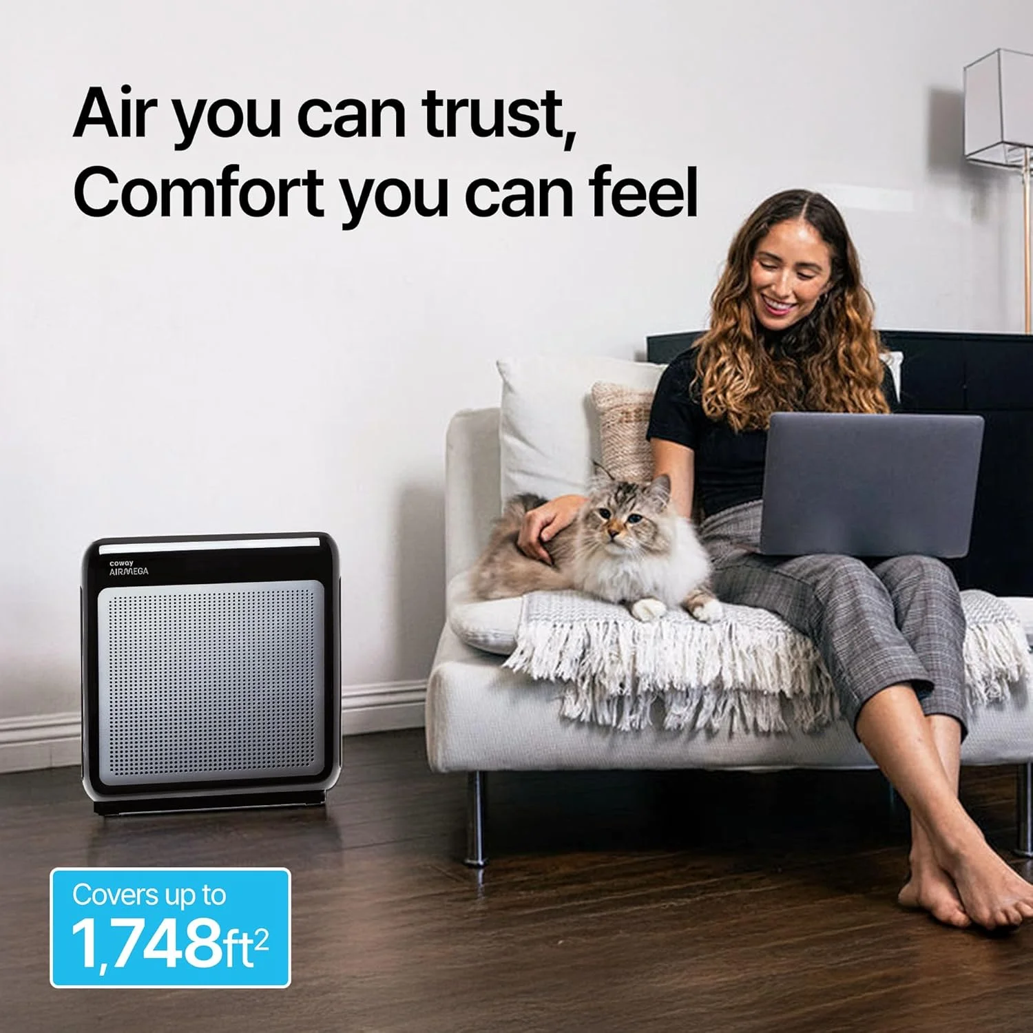 دستگاه تصفیه هوا Coway AIRMEGA 200M True HEPA، مناسب برای فضای 33 متر مربع، مشکی دستگاه تصفیه هوا Coway AIRMEGA 200M True HEPA، مناسب برای فضای 33 متر مربع، مشکی