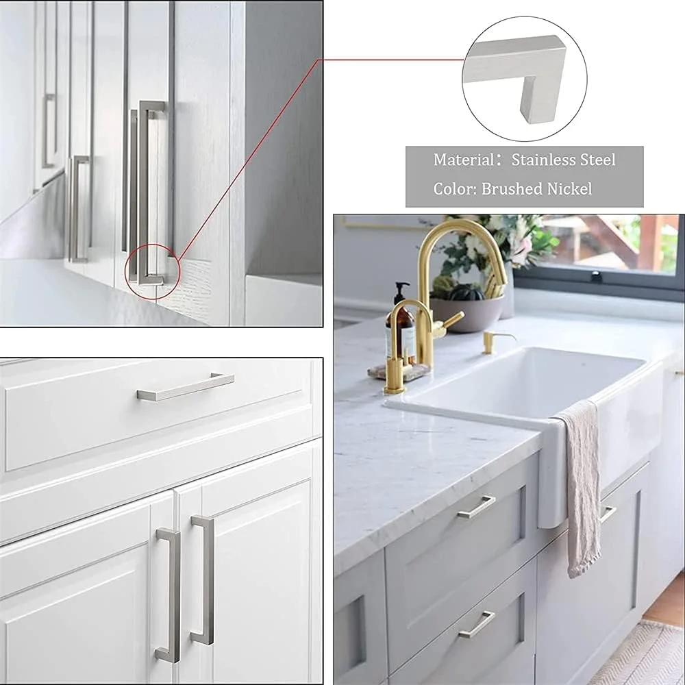 دستگیره های کشو کابینت آشپزخانه ELECDON، استیل ضد زنگ، برس خورده، مربعی، توخالی، 5 اینچ - بسته 3 عددی دستگیره های کشو کابینت آشپزخانه ELECDON، استیل ضد زنگ، برس خورده، مربعی، توخالی، 5 اینچ - بسته 3 عددی