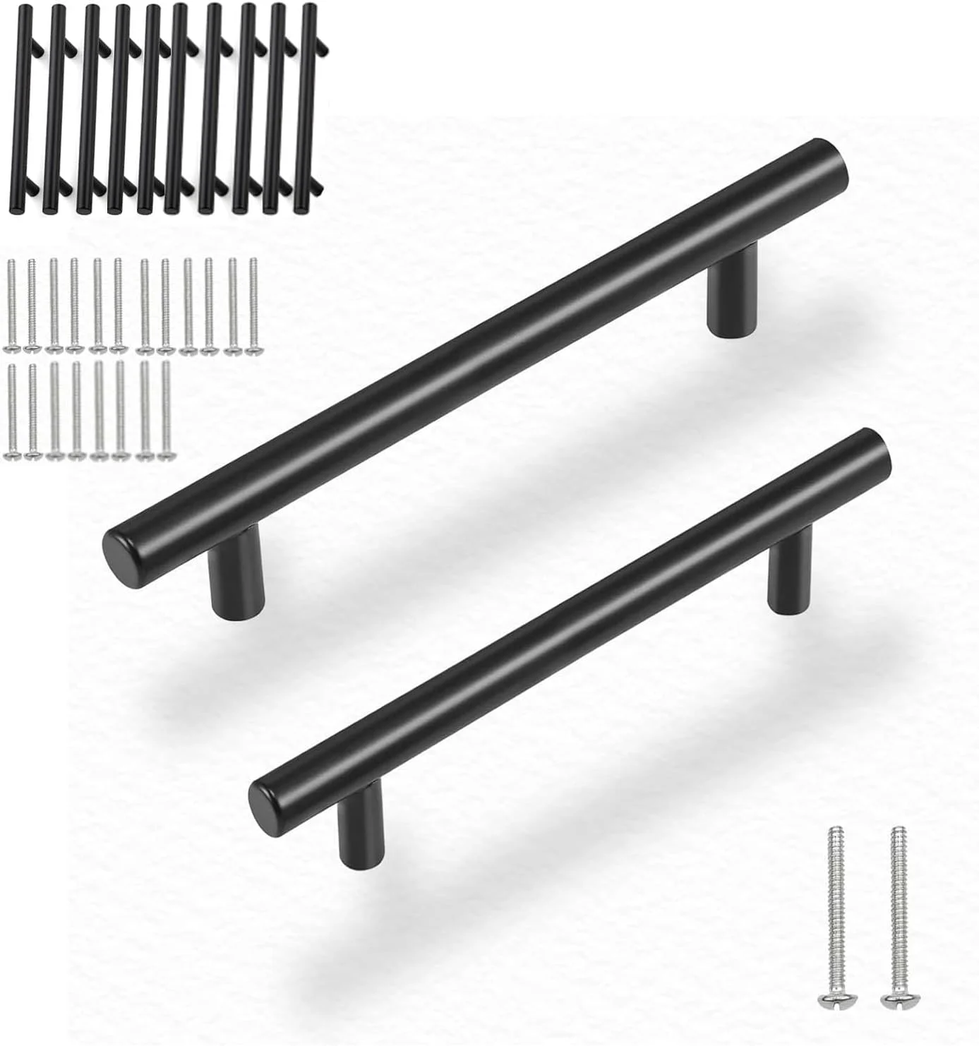 دستگیره کابینت Diylove بسته 10 عددی، دستگیره کمد آشپزخانه استیل ضد زنگ، دستگیره کشو کمد سخت افزاری، مشکی مات (مرکز سوراخ 128 میلی متر)