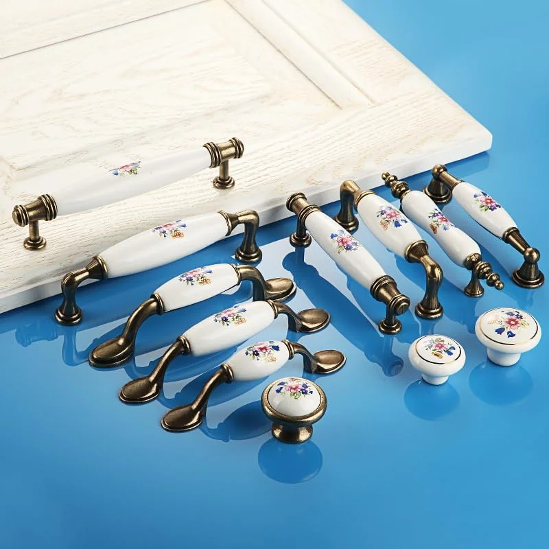 دستگیره کابینت طرح قدیمی EBETA، دستگیره کمانی، دستگیره سرامیکی، دستگیره درب، دستگیره مبلمان طرح رترو، دستگیره کشو، دستگیره مبلمان، فاصله سوراخ 96 میلی متر، بسته 10 عددی