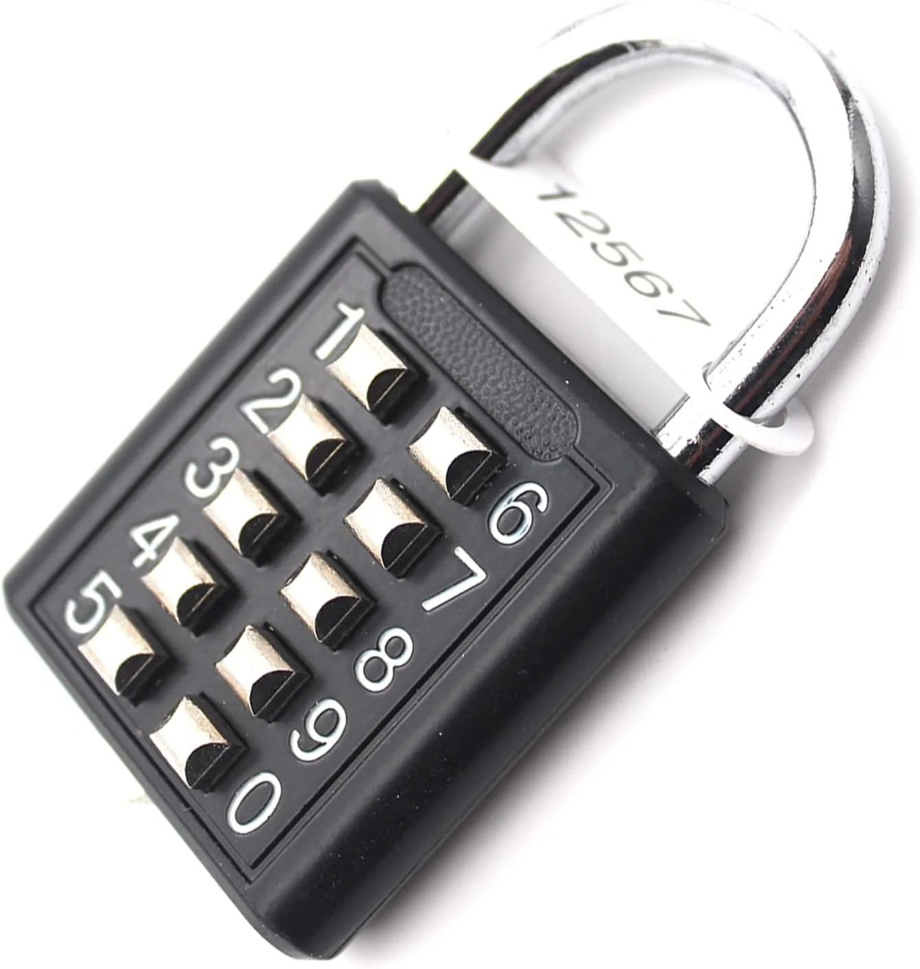 قفل آویز zeng - قفل ترکیبی دکمه ای، قفل دیجیتال امنیتی ترکیبی دکمه ای، برای باشگاه یا کمد ورزشی، کیف، جعبه ابزار، حصار، کابینت قفل دار (مشکی)