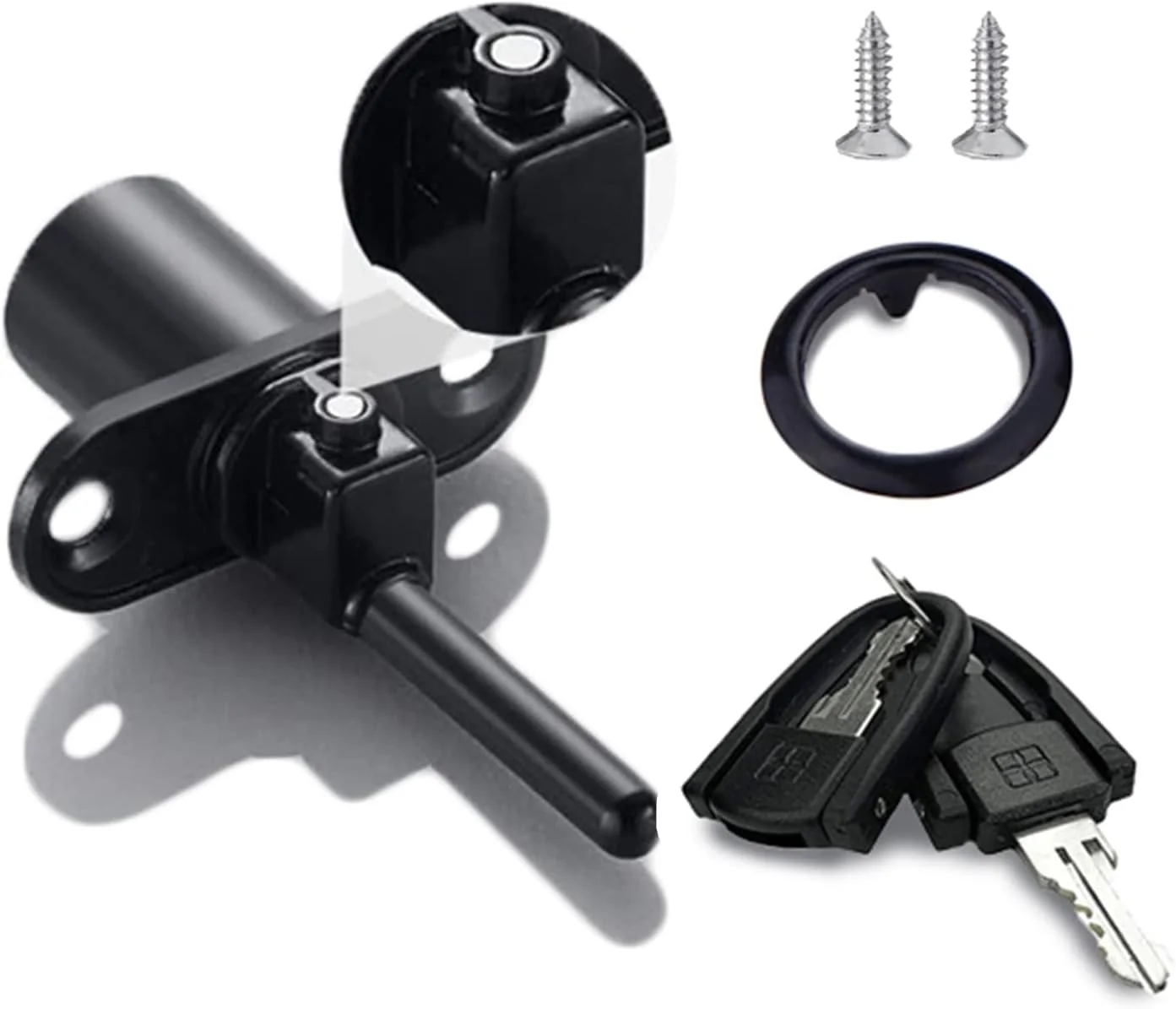 قفل کشو XIEHE 288 به همراه کلید، قفل کشوی مبلمان اداری آلیاژ روی، قفل جایگزین کمد فایل برای کمد مبلمان ویترین، یک عدد 16 میلی متر (مشکی)