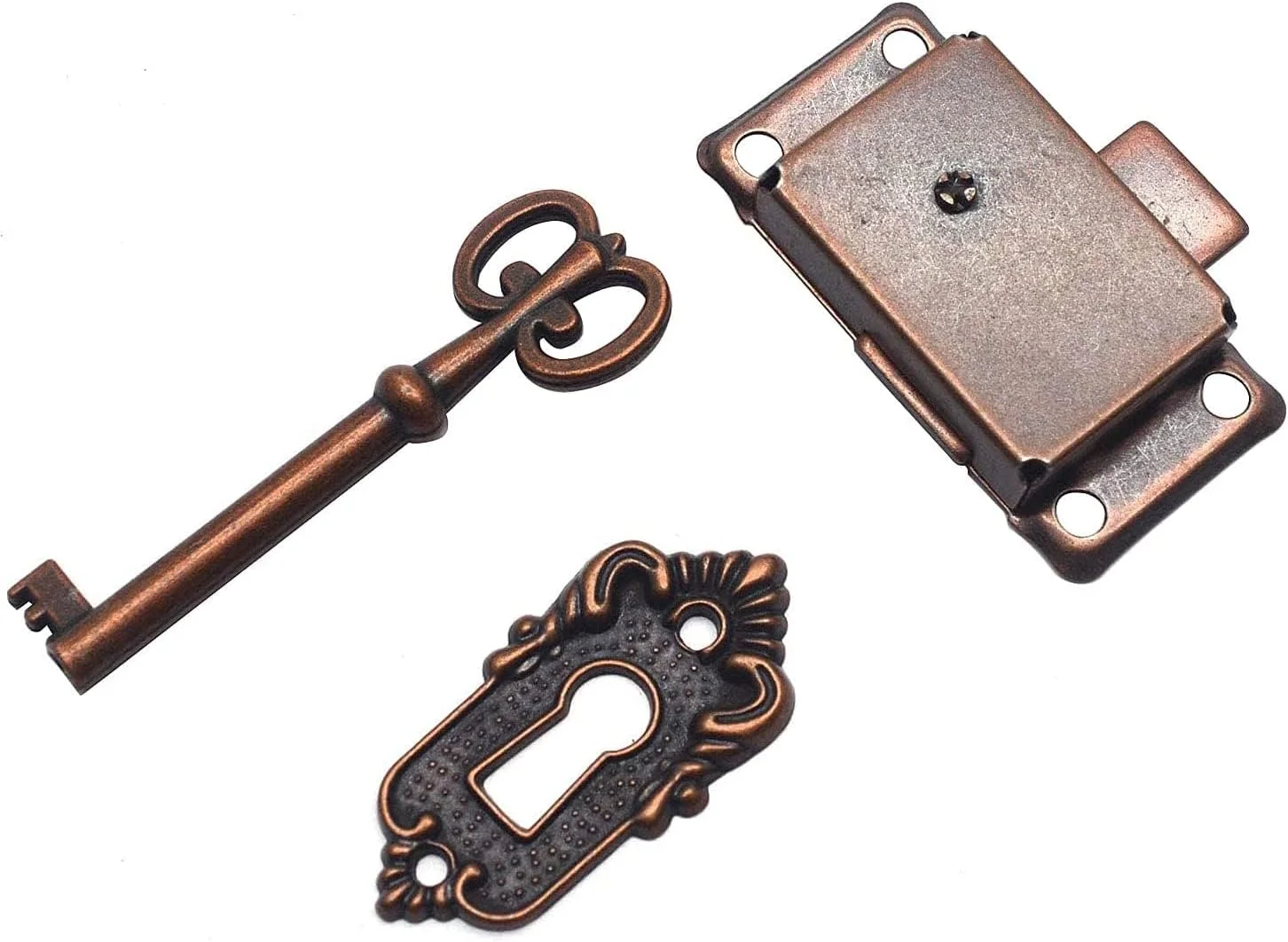 قفل مبلمان WANGCL، قفل کابینت برنزی قرمز عتیقه، قفل قدیمی جایگزین، قفل درب کمد نوع مربعی