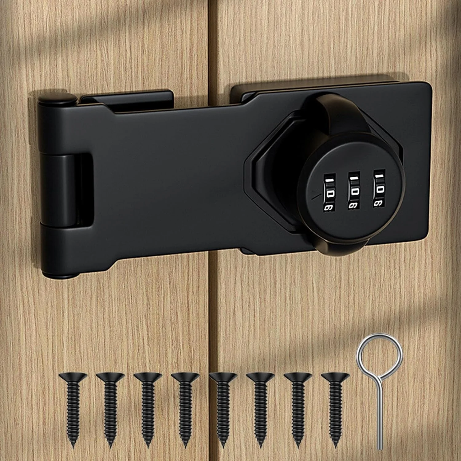 قفل رمزدار کابینت Wisfunlly، قفل بدون کلید کابینت با پیچ، قفل ترکیبی کابینت برای کابینت های درب کوچک، درب انبار، حمام، فضای باز، گاراژ، باغ