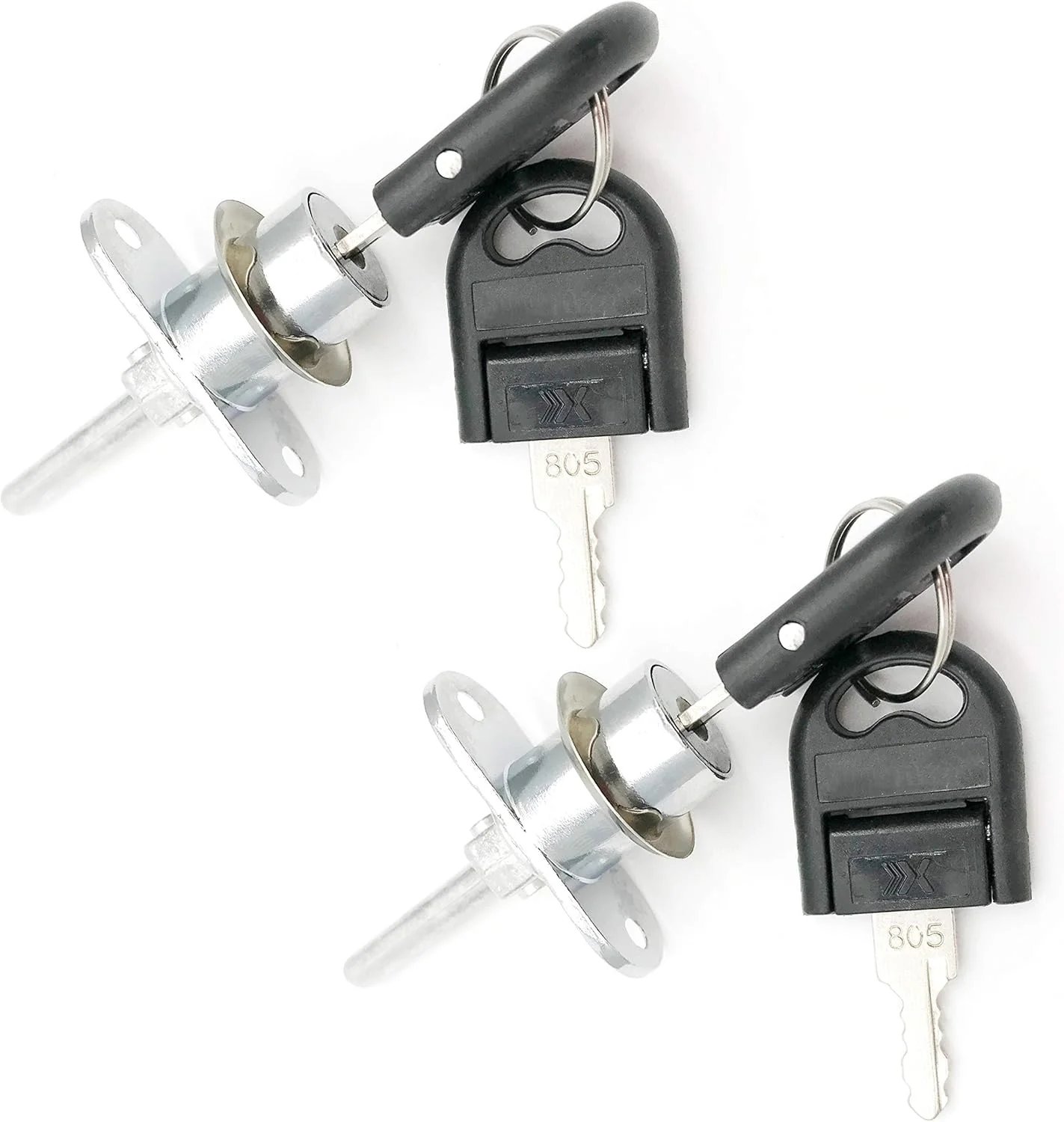 قفل سه کشویی ZLYY، قفل پیستونی آلیاژ روی با سر استوانه ای 16 میلی متری (5/8 اینچ) برای میز، کمد لباس، مبلمان، کابینت، قفسه ویترین به همراه کلید (بسته 2 عددی، نقره ای)