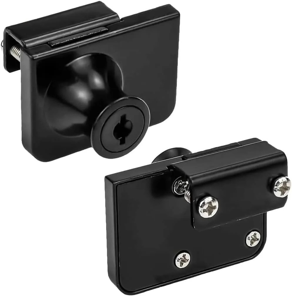 قفل شیشه ای مشکی Young Wolf برای کابینت، قفل پنجره، ویترین به همراه 2 کلید