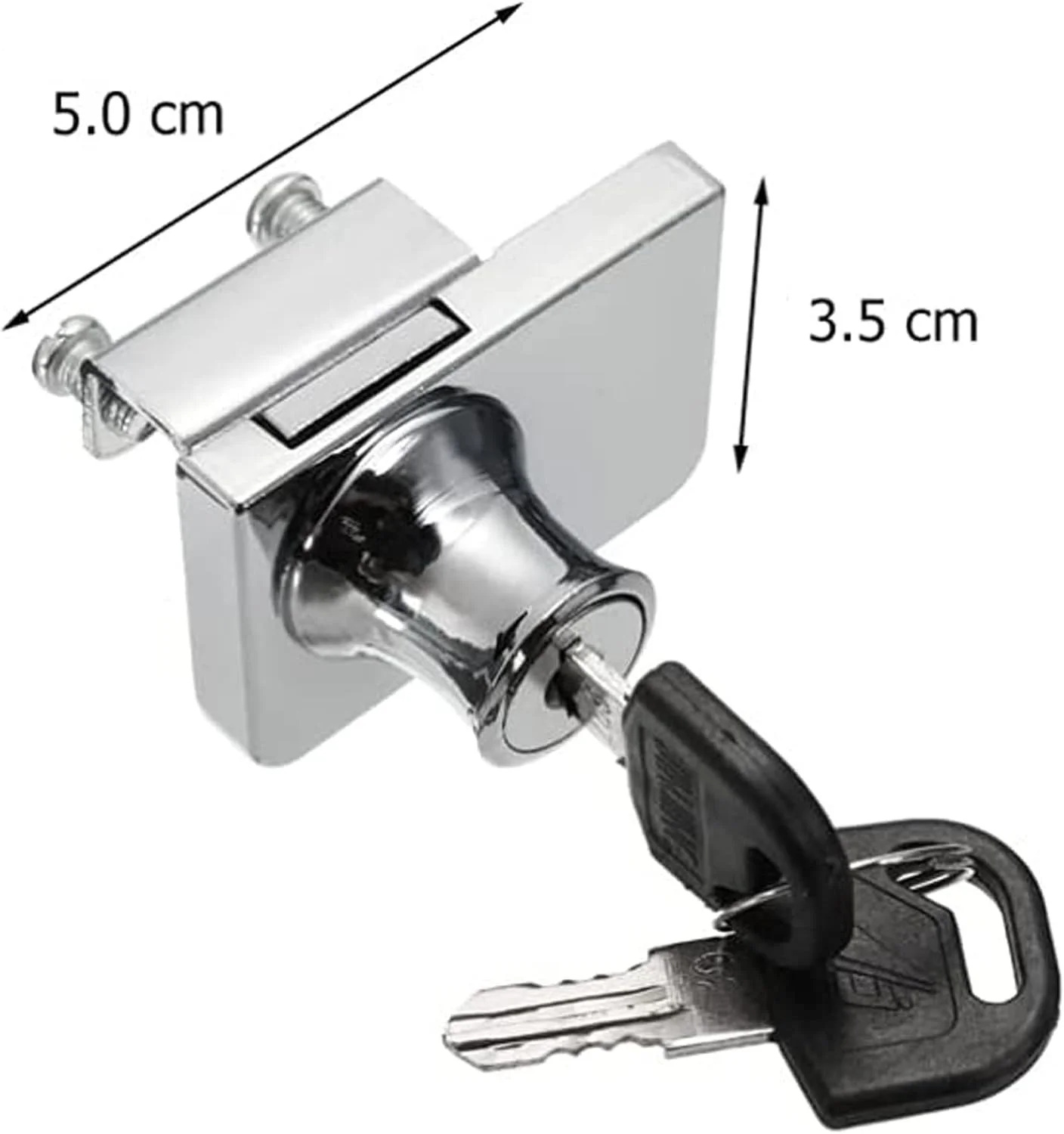 Young Wolf Chrome Plated Glass Cabinet Lock for IKEA with 2 Keys Glass Window Lock Single Swing Glass Cabinet Showcase Door Lock (2)