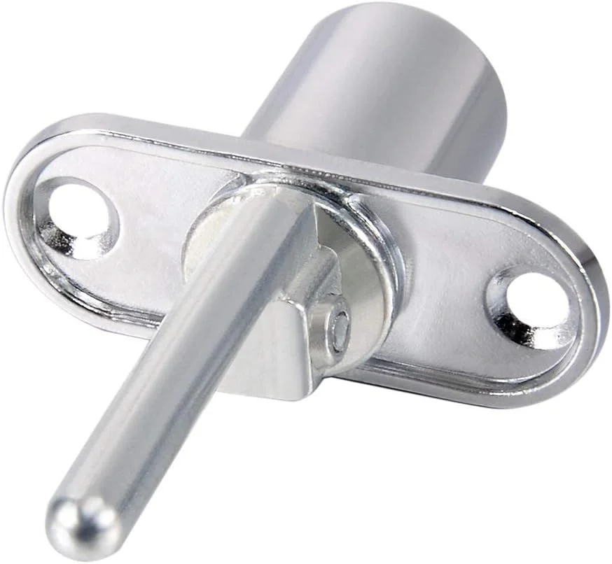 قفل سه کشویی ZLYY، قفل پیستونی آلیاژ روی با سر استوانه ای 16 میلی متری (5/8 اینچ) برای میز، کمد لباس، مبلمان، کابینت، قفسه ویترین به همراه کلید (بسته 2 عددی، نقره ای)