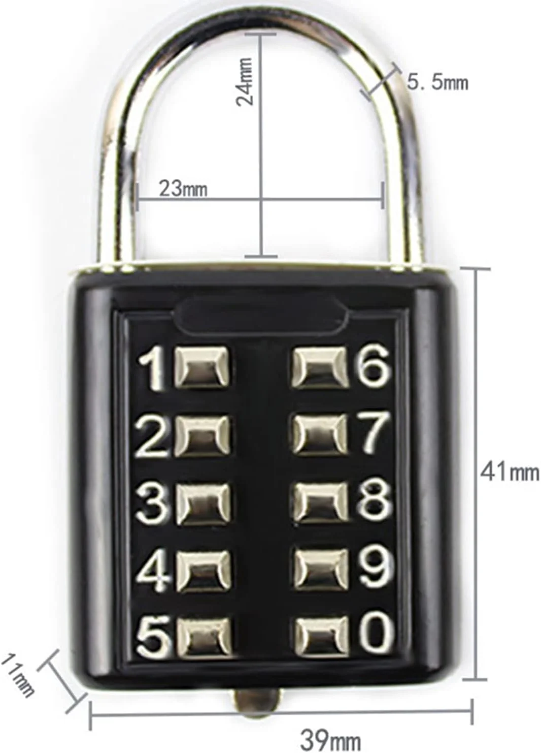 قفل آویز zeng - قفل ترکیبی دکمه ای، قفل دیجیتال امنیتی ترکیبی دکمه ای، برای باشگاه یا کمد ورزشی، کیف، جعبه ابزار، حصار، کابینت قفل دار (مشکی)