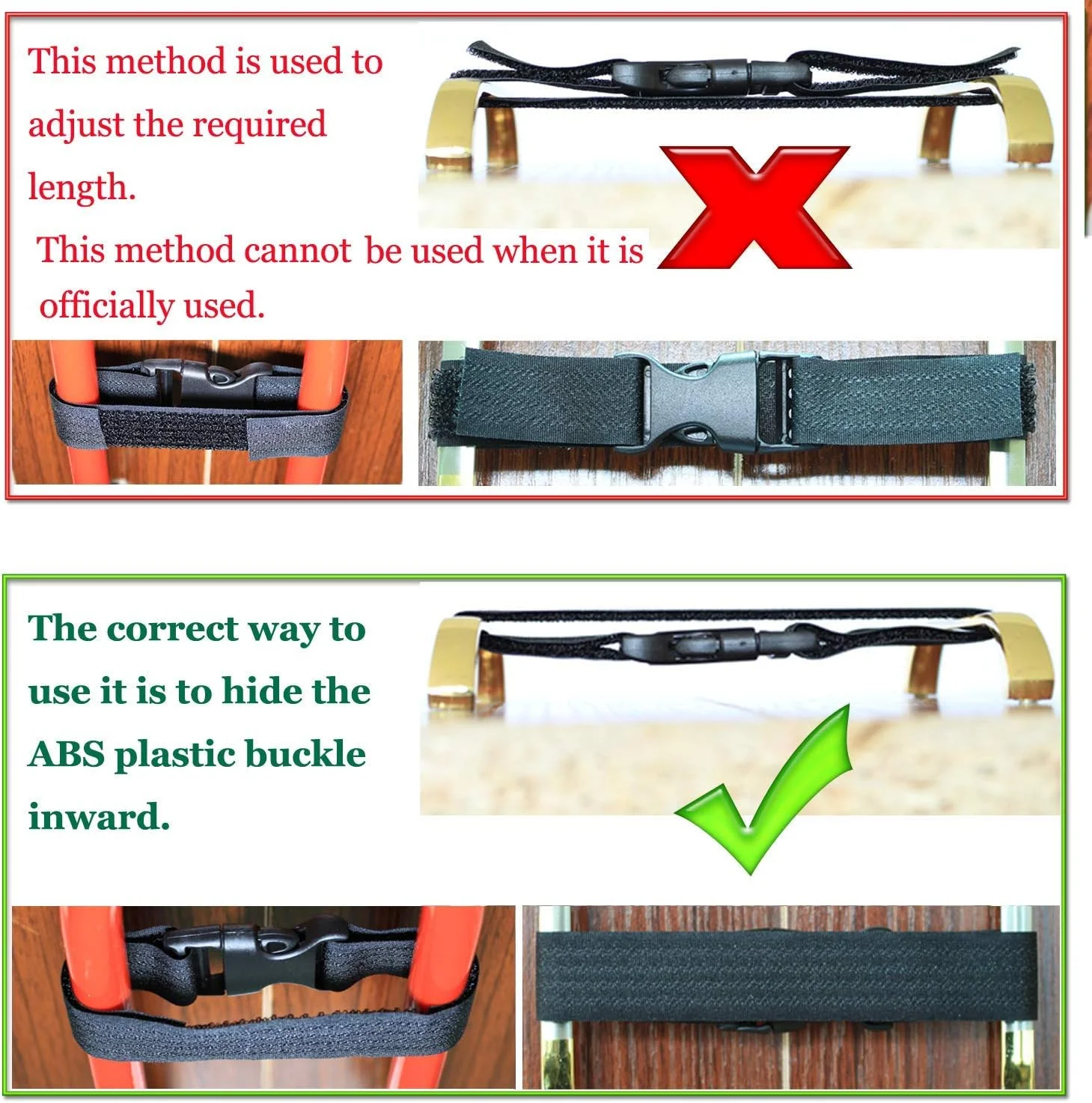 قفل کابینت Vukgahao، قفل دستگیره یخچال ضد کودک، بهترین وسیله برای ایمن سازی کودک، قفل ایمنی کودک با بند قابل تنظیم برای یخچال های ساید بای ساید و درب های دوتایی، درب های نگهداری آشپزخانه