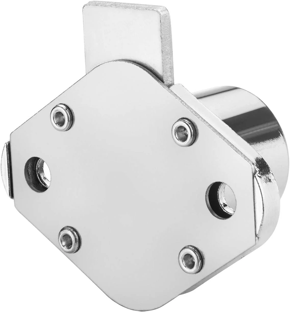 قفل کشو میز اداری XIEHE 801، قفل درب کابینت با 2 کلید، قطر بیرونی 7/8 اینچ (2 عدد، کروم، کلیدهای متفاوت)