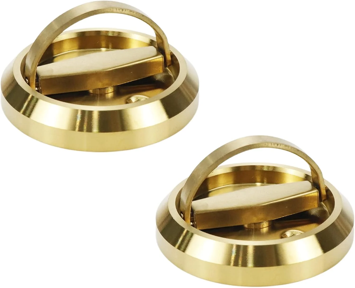 فاربوت 2 عدد دستگیره توکار گرد تو رفته پنهان برای درب کابینت کمد (قطر خارجی 74 میلی متر / 2.9 اینچ طلایی)