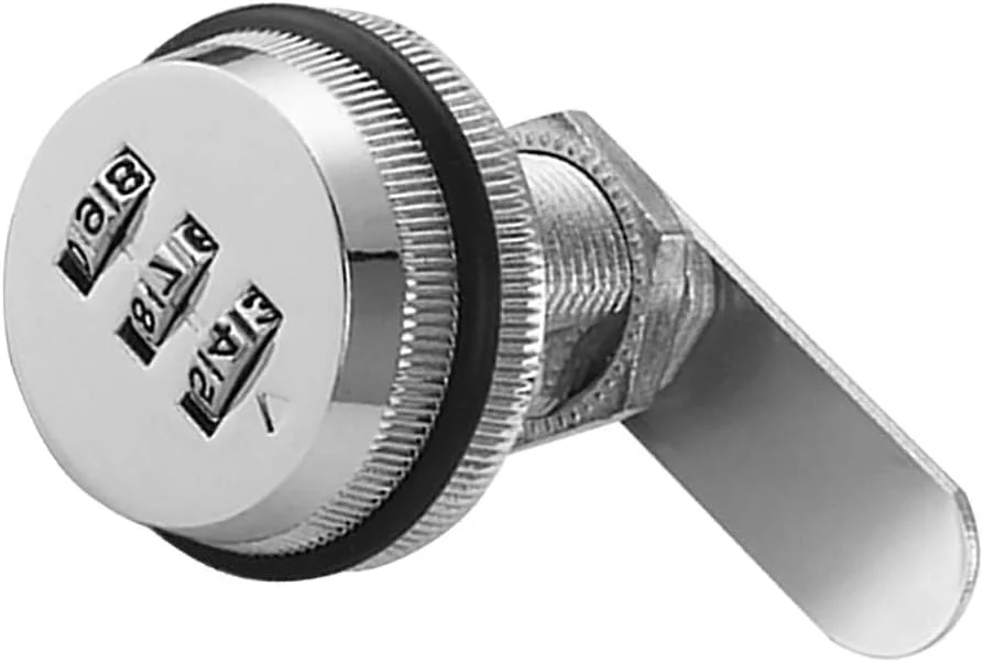 قفل رمزی 3 رقمی TOP-VIGOR، قفل 20 میلی‌متری با رمز عبور، ساخته شده از آلیاژ روی، قفل امنیتی راحت با رمز برای کمد، درب کمد لباس، کابینت پرونده، صندوق پستی، کشو، کمد، نقره‌ای