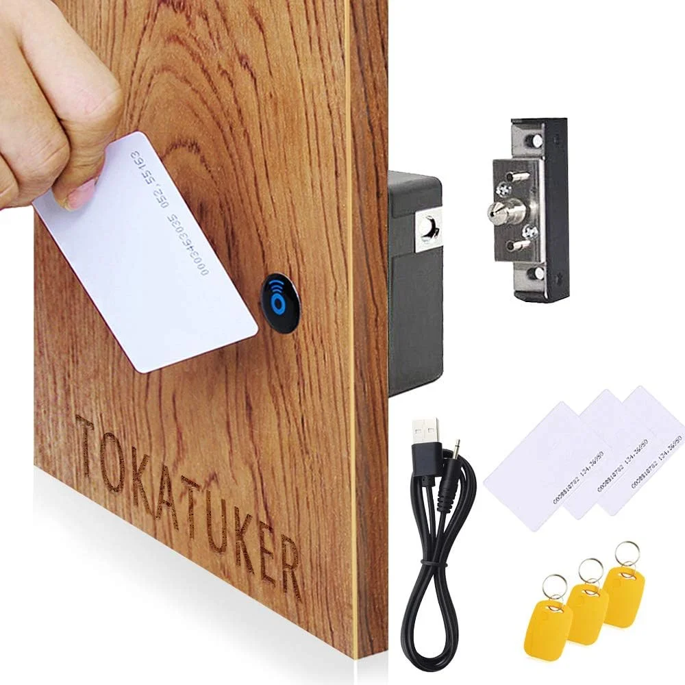ست کیت قفل کابینت الکترونیکی نامرئی Tokatuker، قفل مخفی DIY با کابل USB برای کشو کابینت چوبی، قفسه و ورودی RFID