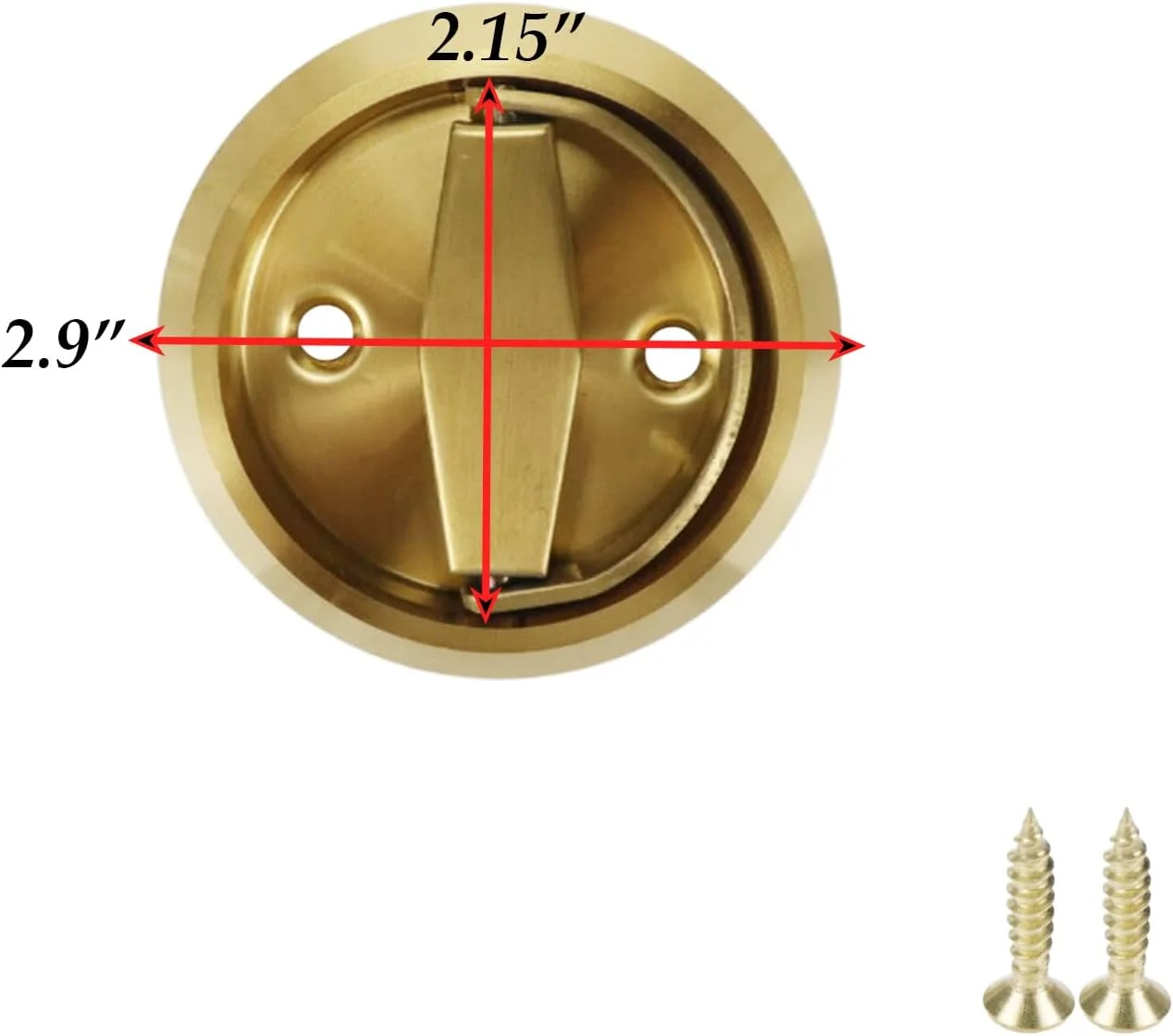 فاربوت 2 عدد دستگیره توکار گرد تو رفته پنهان برای درب کابینت کمد (قطر خارجی 74 میلی متر / 2.9 اینچ طلایی)