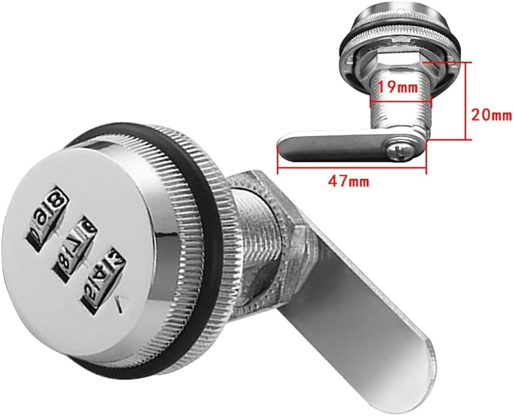 قفل رمزی 3 رقمی TOP-VIGOR، قفل 20 میلیمتری با رمز عبور، ساخته شده از آلیاژ روی، قفل امنیتی راحت با رمز برای کمد، درب کمد لباس، کابینت پرونده، صندوق پستی، کشو، کمد، نقرهای قفل رمزی 3 رقمی TOP-VIGOR، قفل 20 میلیمتری با رمز عبور، ساخته شده از آلیاژ روی، قفل امنیتی راحت با رمز برای کمد، درب کمد لباس، کابینت پرونده، صندوق پستی، کشو، کمد، نقرهای