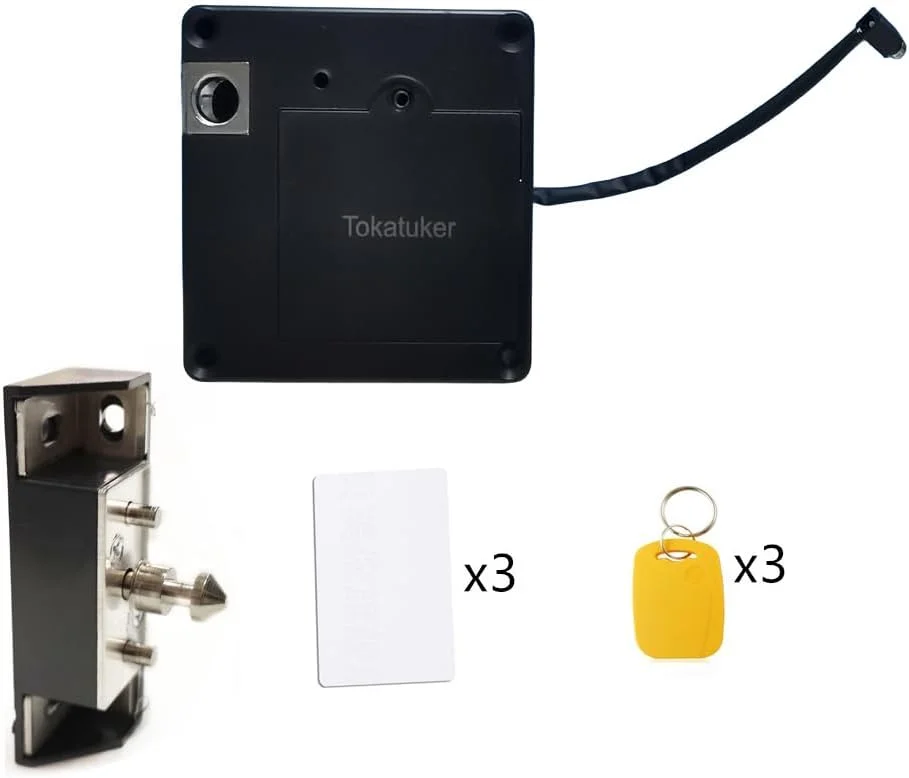 ست کیت قفل کابینت الکترونیکی نامرئی Tokatuker، قفل مخفی DIY با کابل USB برای کشو کابینت چوبی، قفسه و ورودی RFID