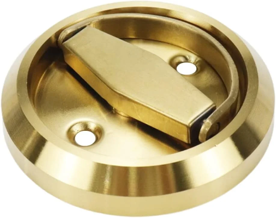 فاربوت 2 عدد دستگیره توکار گرد تو رفته پنهان برای درب کابینت کمد (قطر خارجی 74 میلی متر / 2.9 اینچ طلایی)