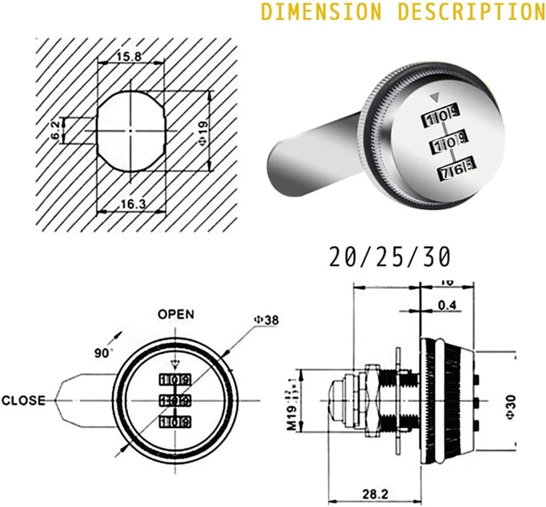 قفل رمزی 3 رقمی TOP-VIGOR، قفل 20 میلیمتری با رمز عبور، ساخته شده از آلیاژ روی، قفل امنیتی راحت با رمز برای کمد، درب کمد لباس، کابینت پرونده، صندوق پستی، کشو، کمد، نقرهای قفل رمزی 3 رقمی TOP-VIGOR، قفل 20 میلیمتری با رمز عبور، ساخته شده از آلیاژ روی، قفل امنیتی راحت با رمز برای کمد، درب کمد لباس، کابینت پرونده، صندوق پستی، کشو، کمد، نقرهای