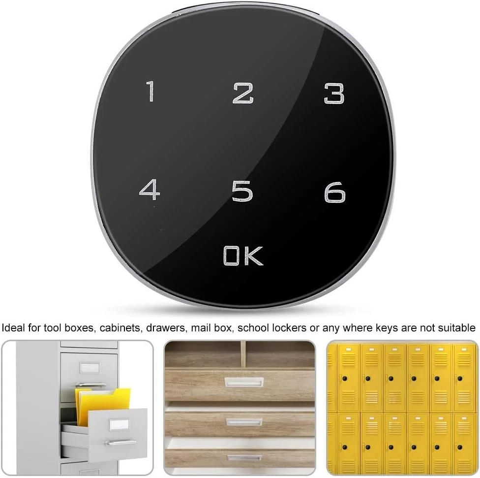 قفل کابینت TERRIFI با صفحه لمسی و رمز دیجیتال 15 رقمی، قفل الکترونیکی ضد سرقت برای کمد، جعبه ابزار، کشو، صندوق پستی و قفل مدرسه