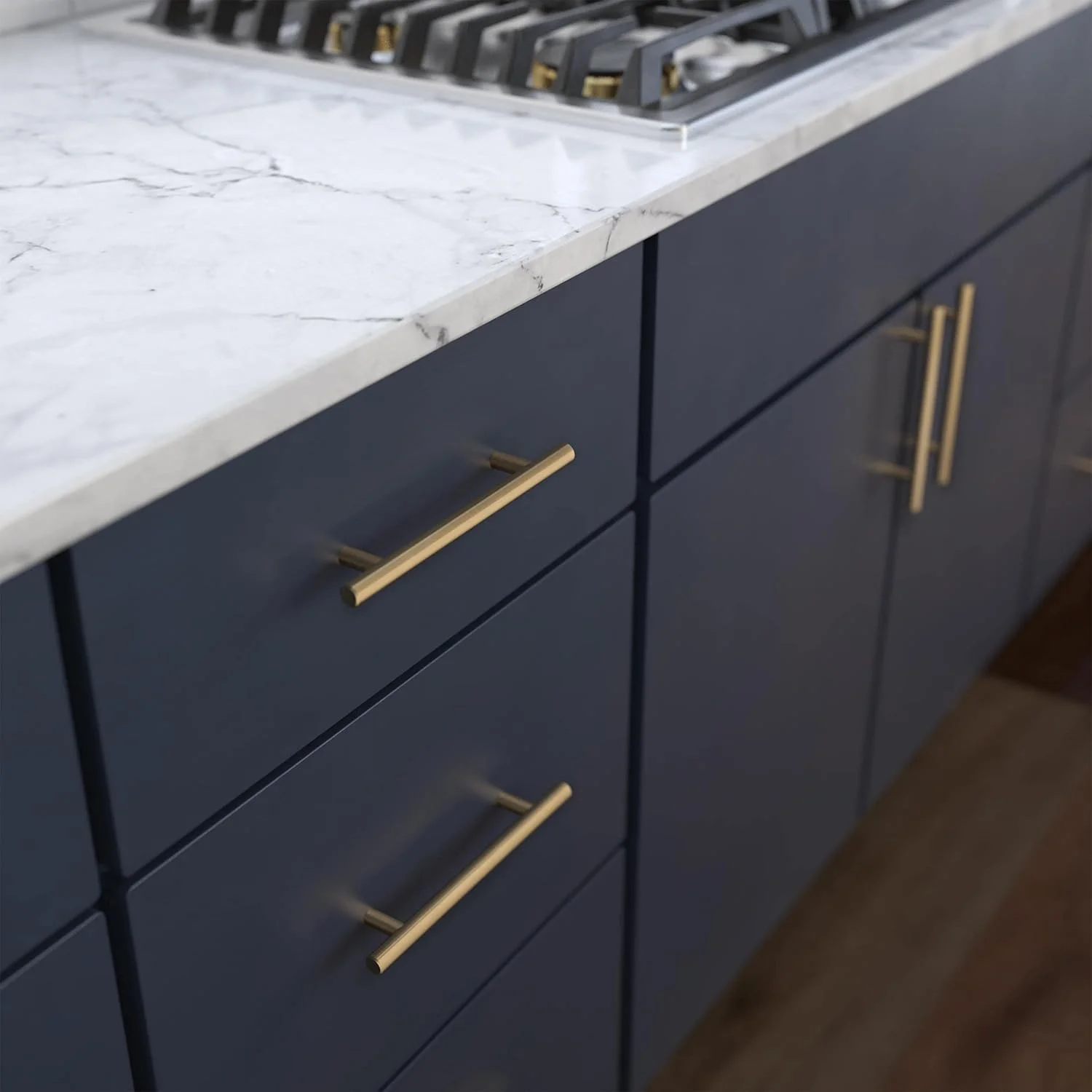 دستگیره کابینت میله ای فرانکلین برنجی، برنز شامپاینی، 128 میلی متر، بسته 10 عددی، P01026Z-CZ-B