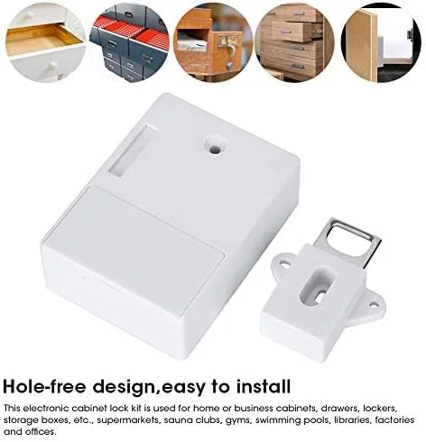 قفل کابینت هوشمند TERRIFI، قفل کابینت کارت RFID الکترونیکی، باز کردن قفل RFID مخفی DIY، برای کمد لباس، سونا، کتابخانه ها، کارخانه ها و قفسه های اداری (سفید)