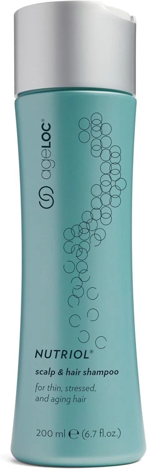 شامپو مو و پوست سر نوتریول ایج لاک Nu Skin | 200 میلی لیتر | فرمول موهای پرپشت تر با ویتامین E و آنتی اکسیدان ها | تغذیه کننده موهای خشک و آسیب دیده | مناسب برای موهای رنگ شده | استفاده روزانه برای انواع مو