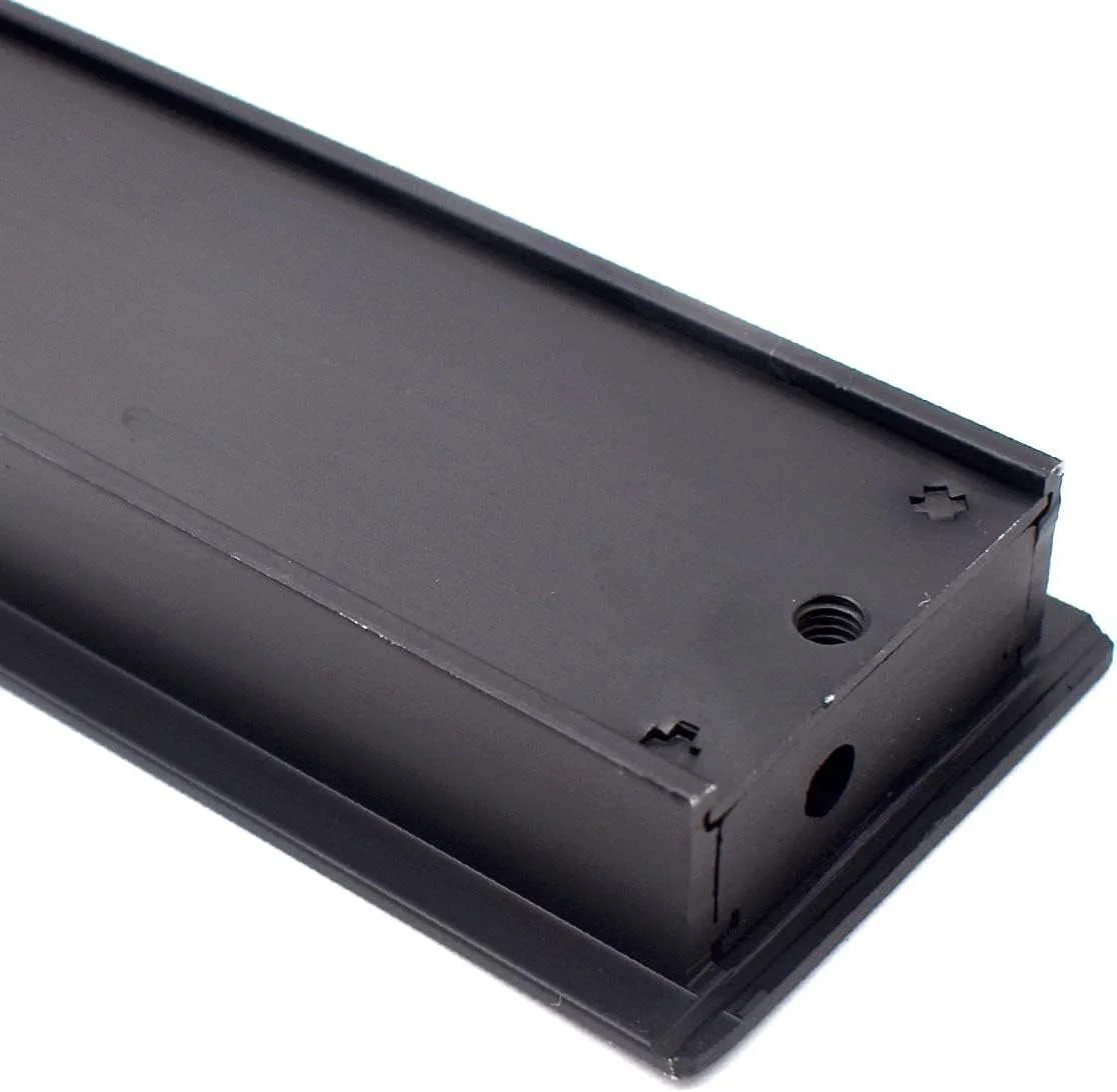 دستگیره توکار مستطیلی Jicyor، بسته 2 عددی، مشکی، دستگیره توکار همسطح با پیچ، دستگیره آلیاژ آلومینیوم برس خورده، دستگیره مخفی برای درب کابینت یا کشو (مشکی)