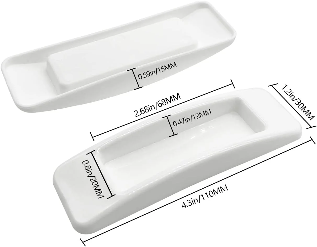 بسته 6 عددی دستگیره های امنیتی کشویی خود چسب JJWNMLL، دستگیره فوری خود چسب با باز کردن آسان، دستگیره خود چسب برای کابینت های آشپزخانه، پلاستیکی (سفید)