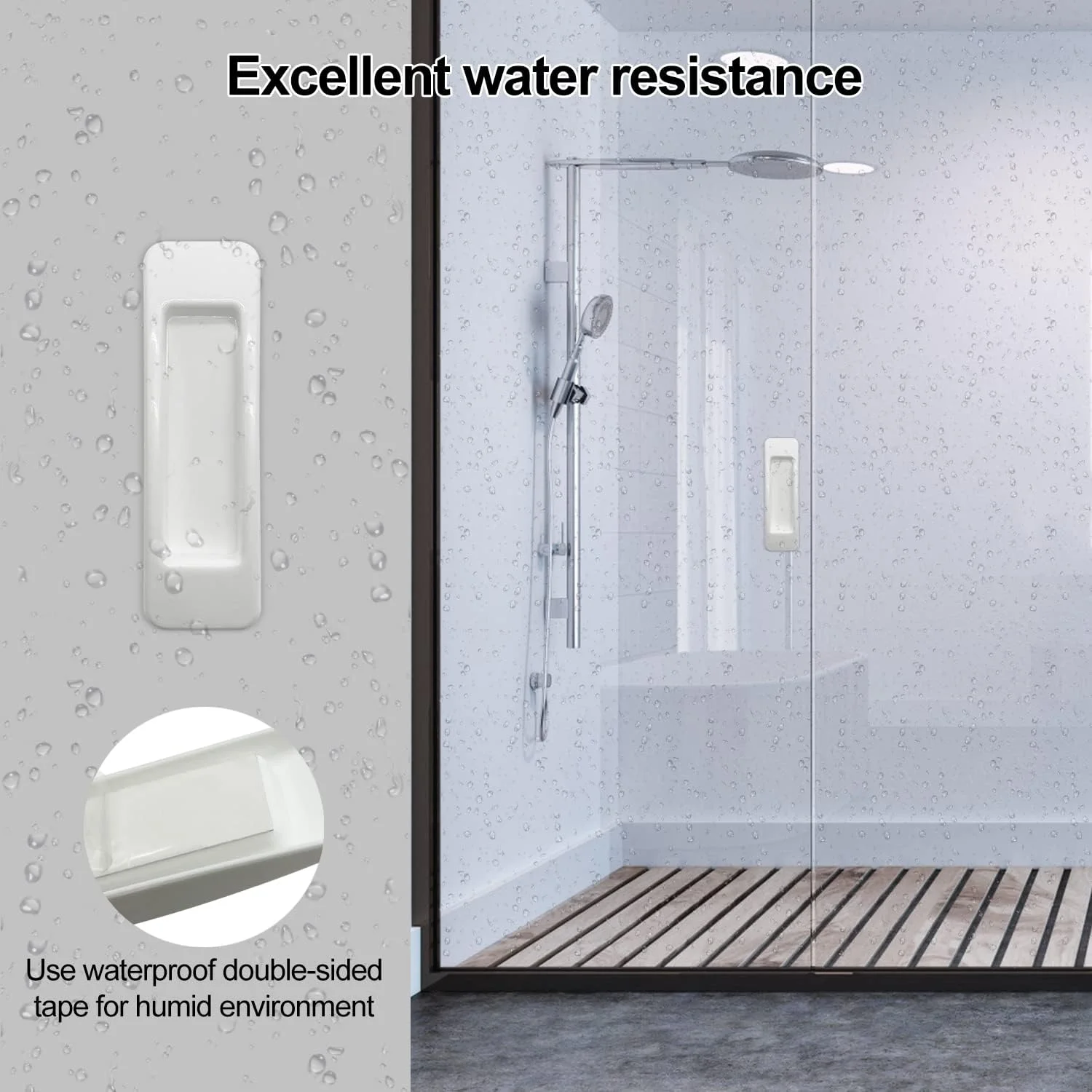 بسته 6 عددی دستگیره های امنیتی کشویی خود چسب JJWNMLL، دستگیره فوری خود چسب با باز کردن آسان، دستگیره خود چسب برای کابینت های آشپزخانه، پلاستیکی (سفید)