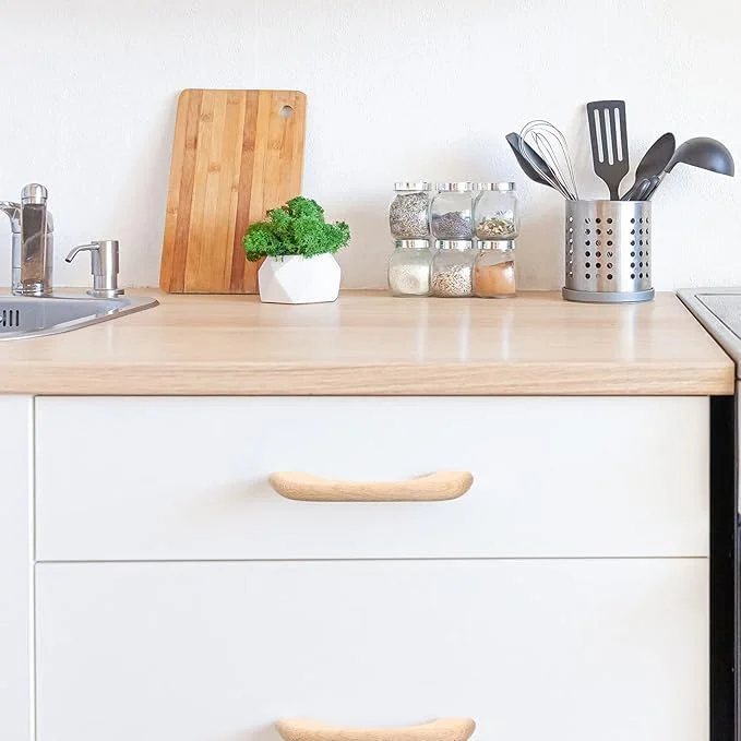 10 عدد دستگیره چوبی کشو، دستگیره چوبی کابینت، دستگیره های پرداخت نشده با پیچ، دستگیره چوبی برای کشو، کمد لباس