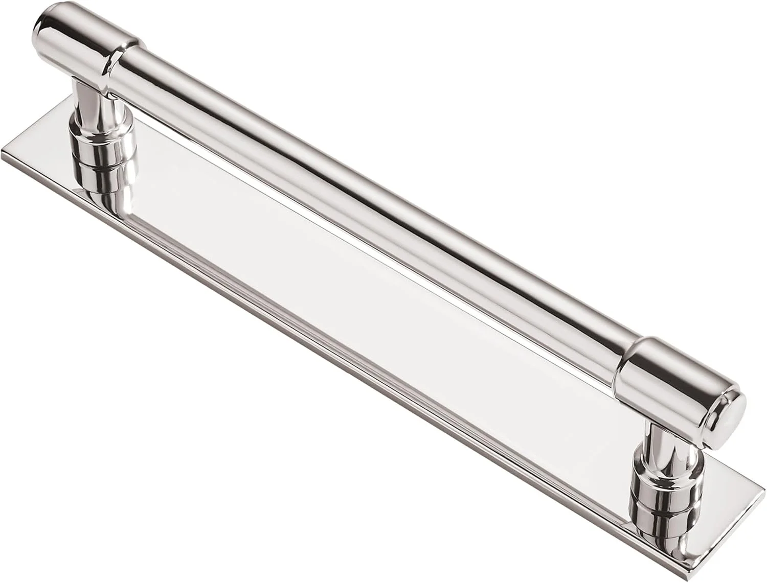 دستگیره کابینت نیکل براق ZAUYX، بسته 5 عددی، مرکز سوراخ 6 اینچی، با پنل پشتی، دستگیره های کشو محکم و بادوام، دستگیره های کابینت آشپزخانه، سخت افزار کابینت آشپزخانه، دستگیره های آشپزخانه