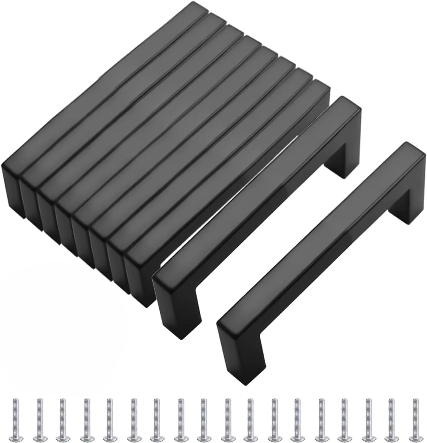 دستگیره های کشو 5 اینچی Yuanbigtai، دستگیره های کابینت آشپزخانه، دستگیره های مشکی کشو، سخت افزار کابینت آشپزخانه، دستگیره های مشکی مات کابینت، 10 عدد دستگیره مبلمان مشکی 128 میلی متر