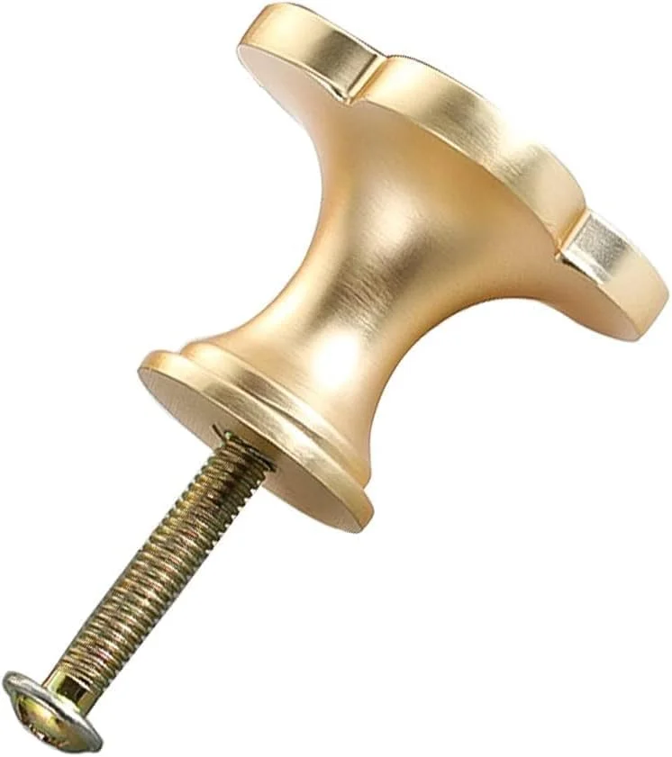 دستگیره شبدری یلاجوی، 6 عددی، دستگیره کابینت، دستگیره چهاردسته، کشوهای خلاقانه دستگیره طلایی برای کمد لباس آلیاژ روی تک سوراخ دستگیره درب (سفید)