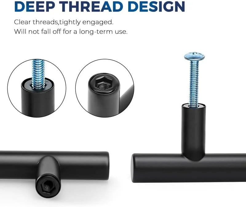 دستگیره کابینت WOOVEEWIND بسته 10 عددی، دستگیره مشکی کابینت، دستگیره 2 اینچی کابینت آشپزخانه، دستگیره تک سوراخ کشو برای کشوهای کمد