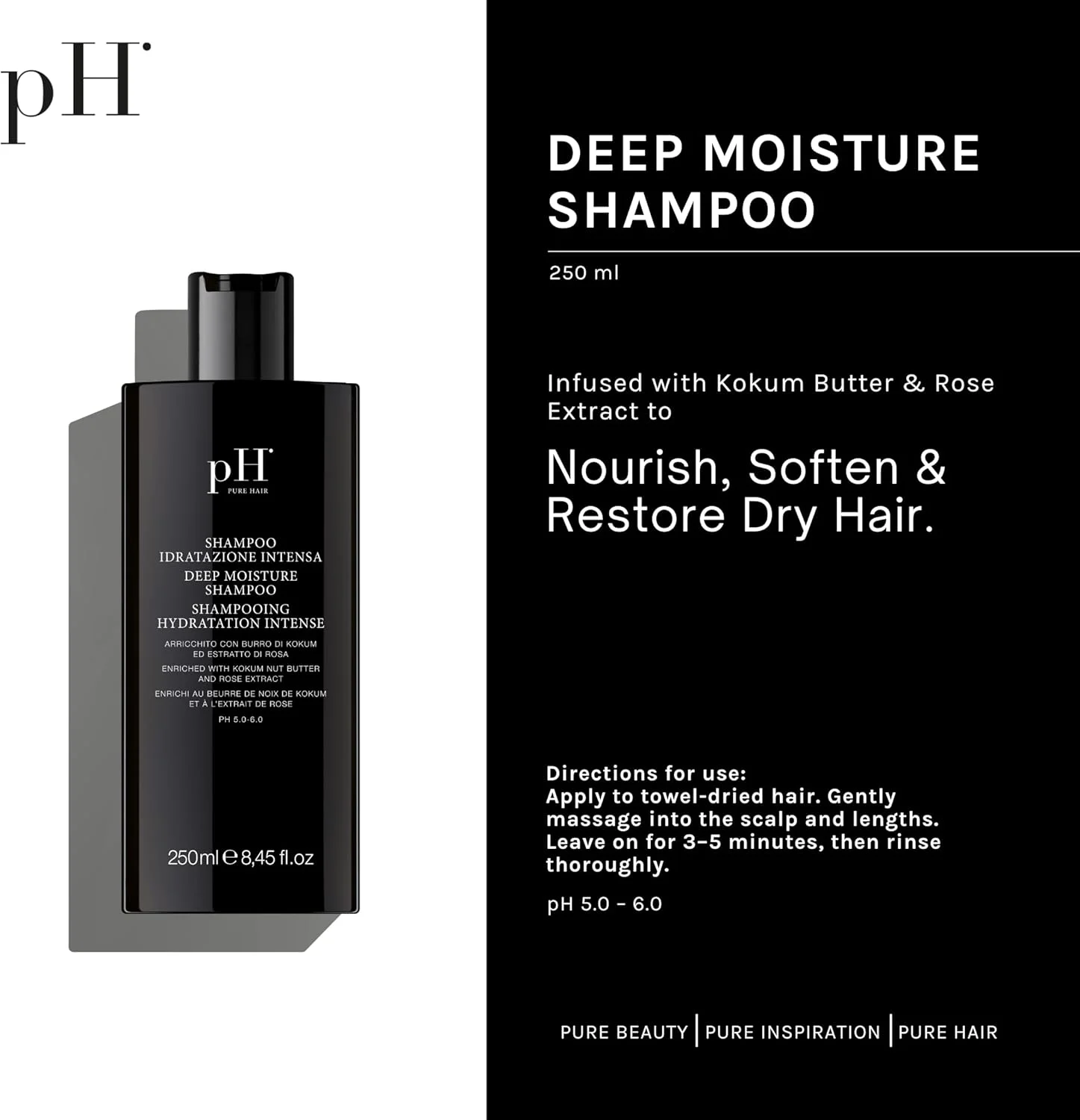 شامپو آبرسان عمیق مو pH PURE HAIR - 250 میلی لیتر