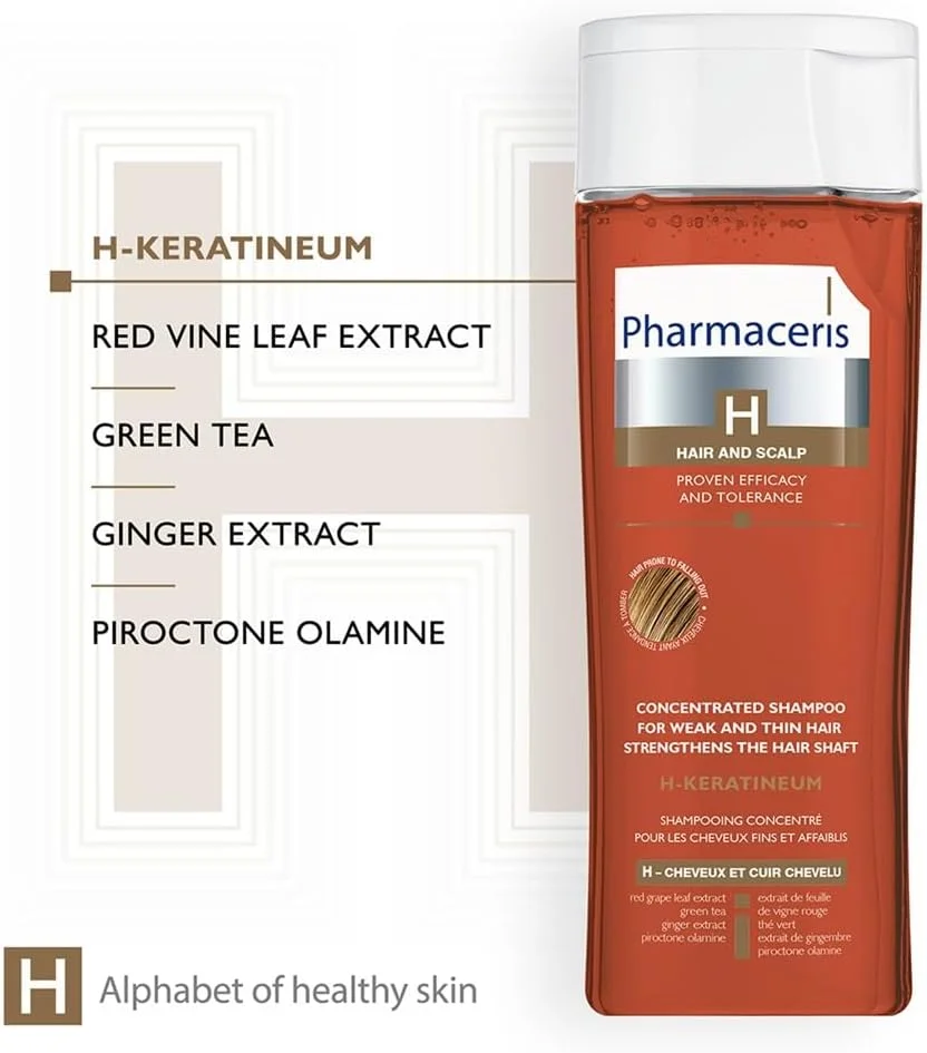 شامپو فارماسریز H کراتینیوم برای موهای ضعیف، 250 میلی لیتر – فلاونوئیدهای برگ انگور قرمز پروویتامین B5 کاملیا سیننسیس برای کاهش ریزش مو و احیای استحکام شامپو فارماسریز H کراتینیوم برای موهای ضعیف، 250 میلی لیتر – فلاونوئیدهای برگ انگور قرمز پروویتامین B5 کاملیا سیننسیس برای کاهش ریزش مو و احیای استحکام