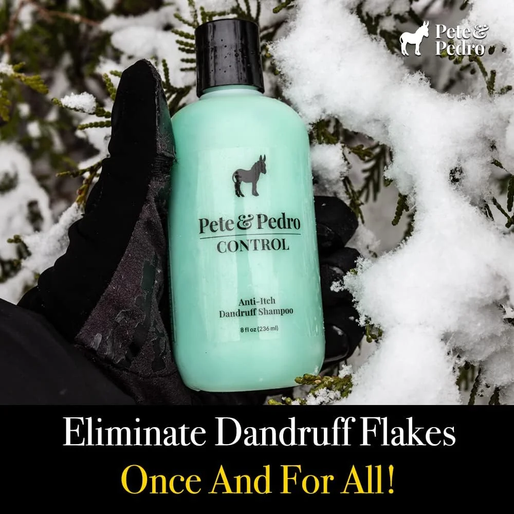 شامپو ضد شوره و ضد خارش فوق العاده قوی پیت اند پدرو کنترل برای آقایان و بانوان | درمان دارویی، قطران زغال سنگ، نعناع فلفلی، روغن درخت چای برای پوسته های خشک و خارش پوست سر | محصول معرفی شده در Shark Tank، ۲۳۶ میلی لیتر