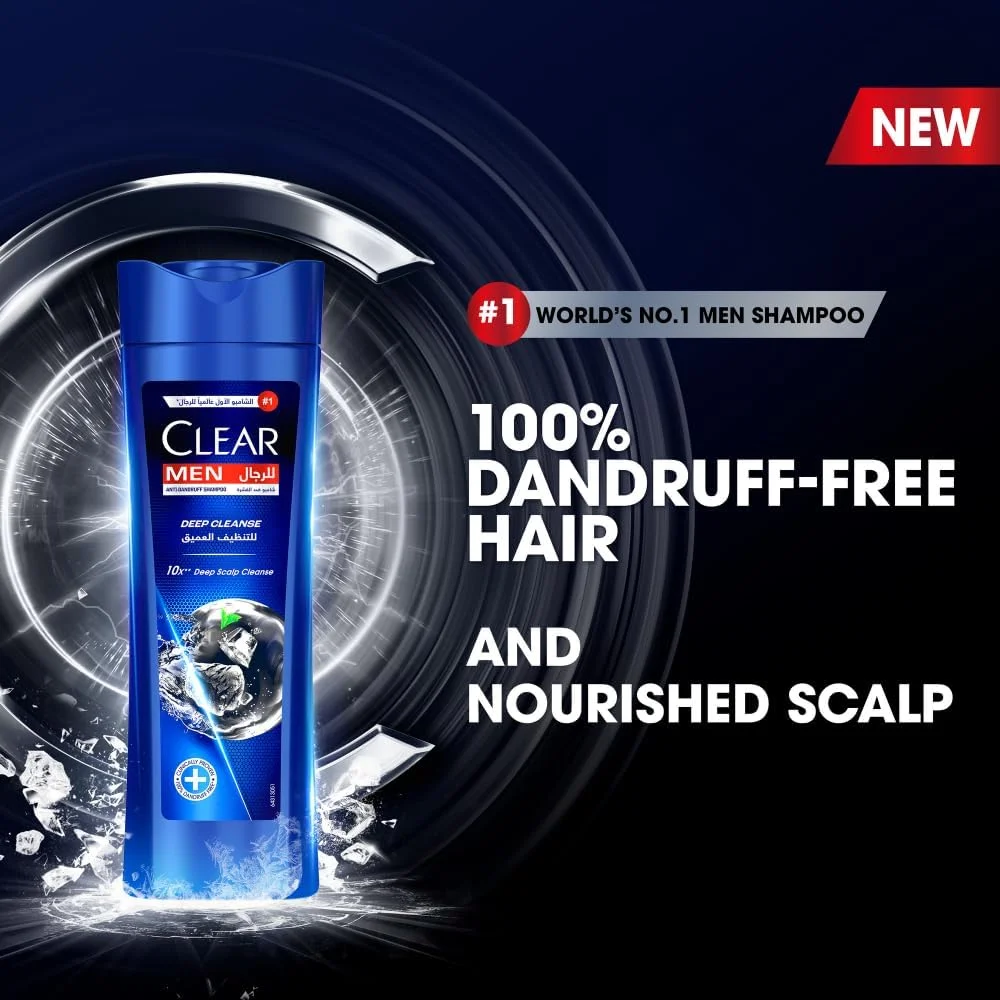 شامپو کلیر مردانه، شامپو ضد شوره، پاک کننده عمیق، پاک کننده عمیق پوست سر 10 برابر**، 400 میلی لیتر