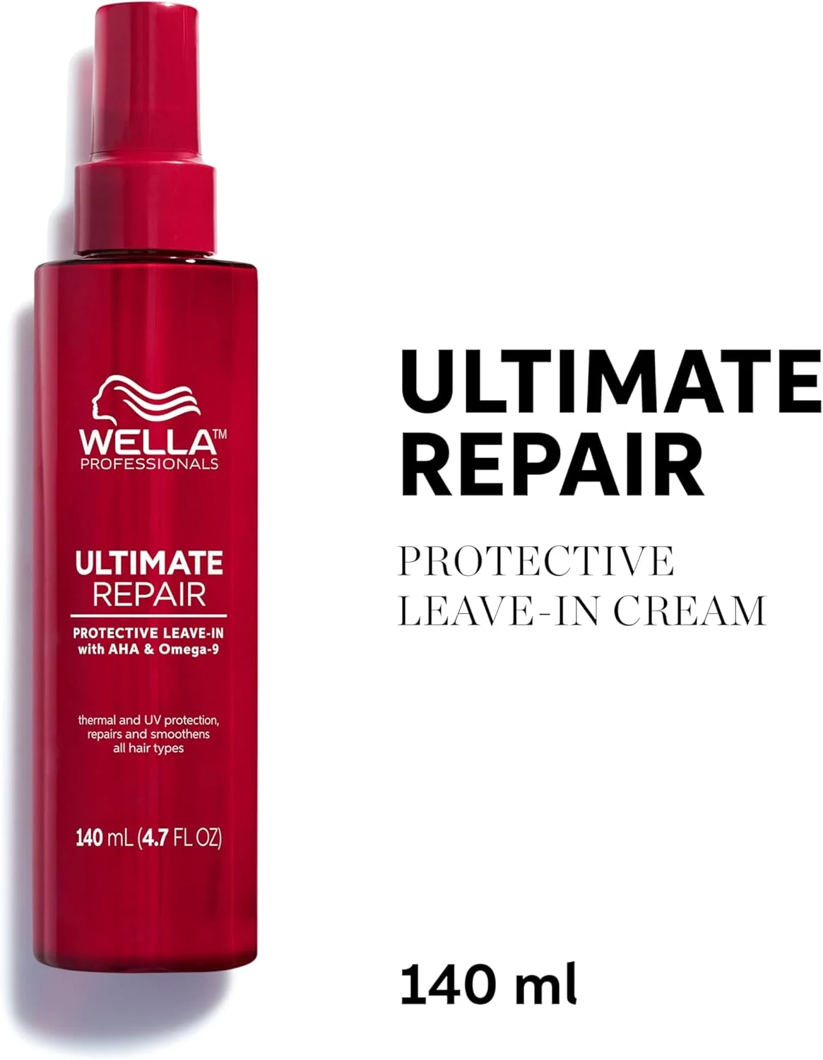 کرم محافظتی مو ویلا پروفشنالز آلتیمیت ریپیر، کرم حالت دهنده برای انواع مو، محافظت در برابر حرارت، ضد وز، 99% کاهش شکستگی مو، وگان، حاوی AHA و امگا 9 برای پیوند مجدد مو، 150 میلی لیتر